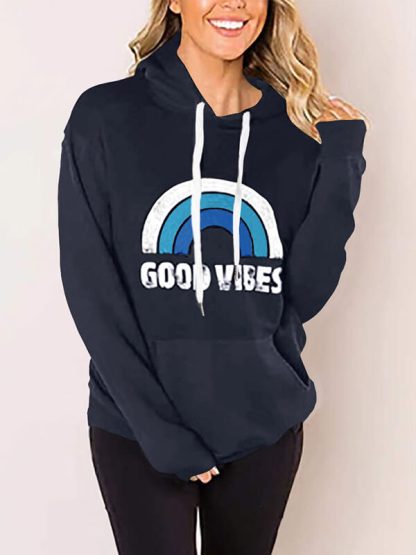 Custom photo printed sweatshirt ladies casual hoodie with pockets