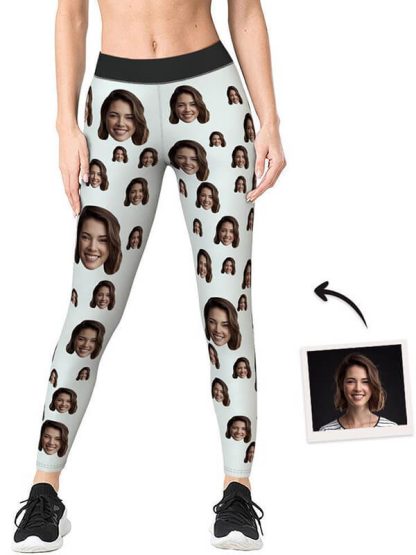 Custom photo yoga pants suppliers printed legging yoga pants with face
