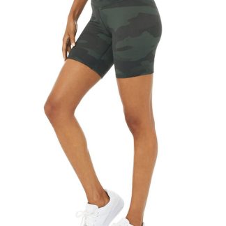 Custom printed gym shorts women high waist camo yoga shorts