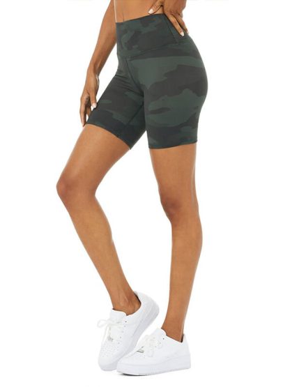 Custom printed gym shorts women high waist camo yoga shorts