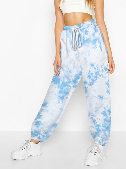Custom printed jogger pants drawstring tie dye track?pants - Image 2