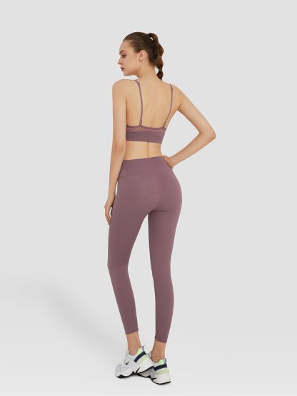 Blank Activewear custom strappy Sports Bra Yoga Clothes Set - Image 4