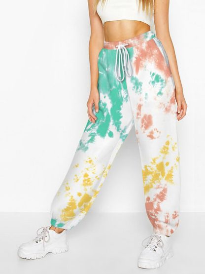 Custom printed jogger pants drawstring tie dye track?pants - Image 5