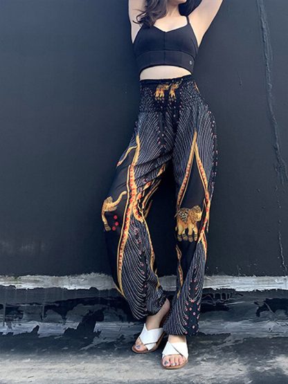 Custom printed yoga pants India style baggy high waisted pants - Image 2
