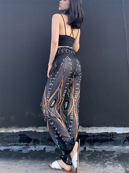 Custom printed yoga pants India style baggy high waisted pants - Image 3