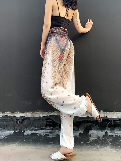 Custom printed yoga pants India style baggy high waisted pants - Image 5