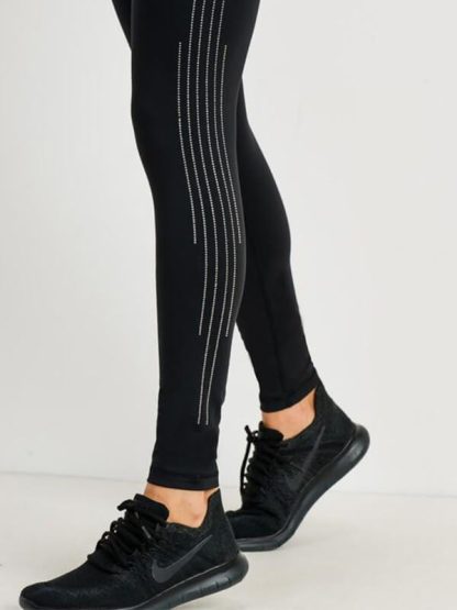 Custom rhinestone yoga pants high waisted fold over leggings manufacturer - Image 3