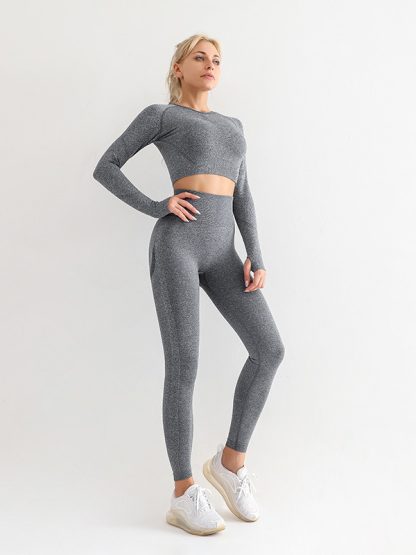Custom seamless activewear sets fitness gym sets workout clothing women - Image 2