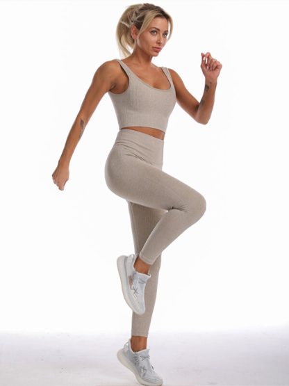 Custom sports bra and leggings seamless activewear Clothing set - Image 4