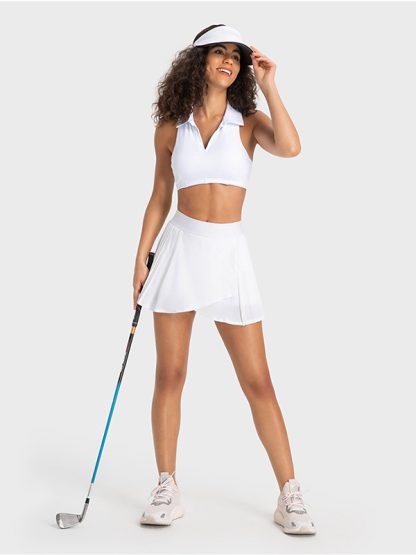 Custom Sports Pants Yoga Cross Front Pleated Skirt Tennis Skirt - Image 2