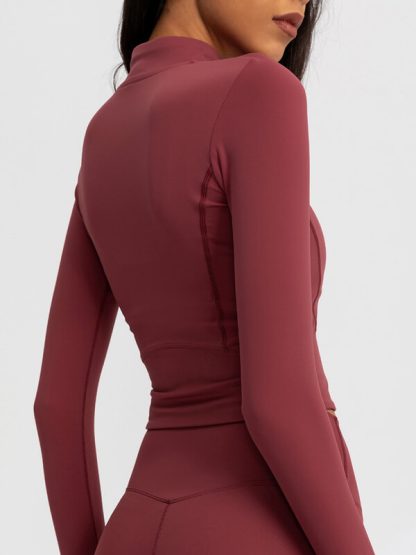 Custom sports jackets no minimum women zipper long sleeve jackets - Image 5
