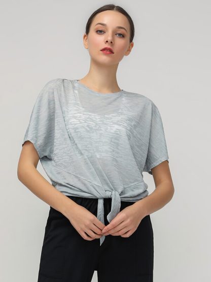 Custom sports t shirts loose mesh bat sleeve yoga gym clothing