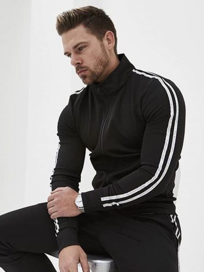 Custom Sports Team Track Striped Jackets Men's OEM Custom Logo