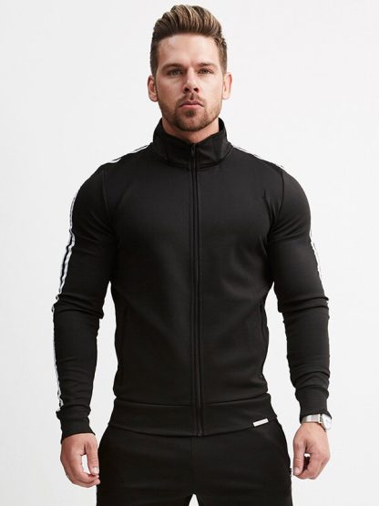 Custom Sports Team Track Striped Jackets Men's OEM Custom Logo - Image 2