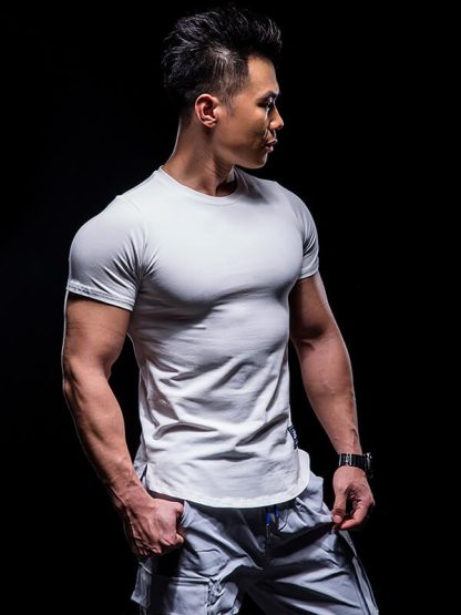 Blank gym wear wholesale men's spandex comfy workout t shirts