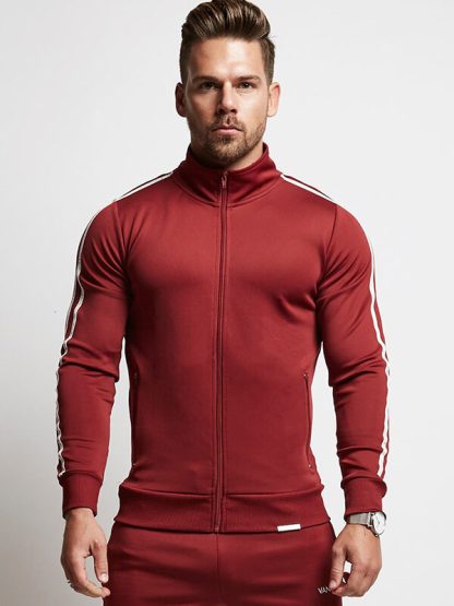 Custom Sports Team Track Striped Jackets Men's OEM Custom Logo - Image 3