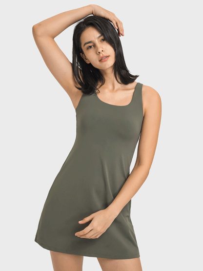 Custom tank top tennis dress fake two pieces to prevent exposure - Image 5