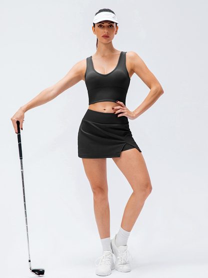 Custom tight tennis skirt high waist fitness short culottes - Image 3
