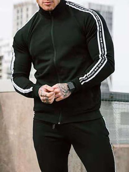 Custom track jackets striped with zipper sports team jackets