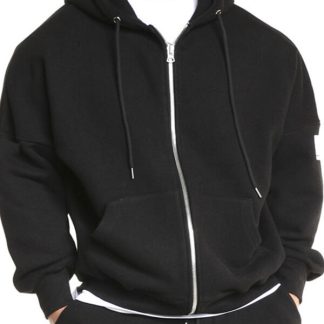 Custom track jackets with hood and drawstring pocket tracksuit