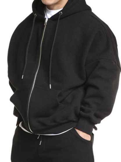 Custom track jackets with hood and drawstring pocket tracksuit - Image 2