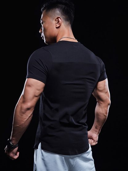 Blank gym wear wholesale men's spandex comfy workout t shirts - Image 5