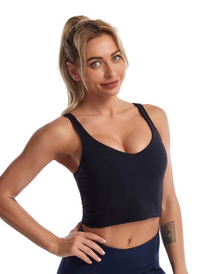 Custom U-shaped sport tank tops women's shockproof high-intensity yoga bra - Image 3