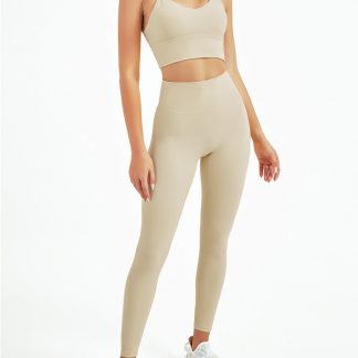 Custom unbranded gym wear China ribbed yoga clothes sets