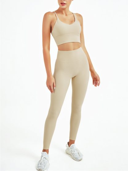 Custom unbranded gym wear China ribbed yoga clothes sets